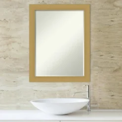 Amanti Art Grace Brushed Gold Petite Bevel Bathroom Wall Mirror 27.5 X 21.5 In. -Decor Haven Shop GUEST f579ce3b c3e0 40f7 afde add4613c0b00