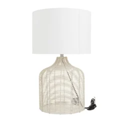 Coastal Rattan Table Lamp With Drum Shade Beige - Olivia & May -Decor Haven Shop GUEST f58d87dd 1cd6 4ff3 bbb4 0afeae952288