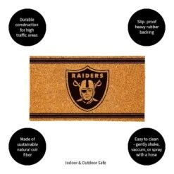 Evergreen Las Vegas Raiders Logo Turf Mat, Brown- 28 X 16 Inches Indoor Outdoor Doormat -Decor Haven Shop GUEST f5f92783 f8a4 480c a163 8bc94c2d86c6