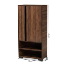 Raina Two-Tone Wood 2 Door Shoe Storage Cabinet Walnut Brown/Black - Baxton Studio -Decor Haven Shop GUEST f6ce3026 bf27 4589 a9f0 2cb0e43d7931