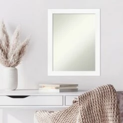 21" X 27" Non-Beveled Cabinet White Narrow Wall Mirror - Amanti Art -Decor Haven Shop GUEST f709c1e5 bd84 4089 b951 d7dfbd2d541b