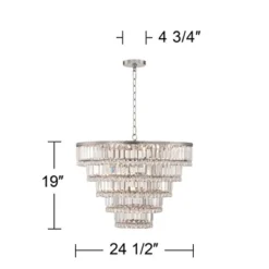 Vienna Full Spectrum Magnificence Satin Nickel Chandelier 24 1/2" Wide Modern Faceted Crystal Glass 15-Light LED Fixture For Dining Room House Kitchen -Decor Haven Shop GUEST f7d7ad5d 7e8b 43f6 9cc2 37fc825d15dd