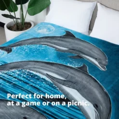 Dawhud Direct 50" X 60" Dolphin Soft Plush Fleece Throw Blanket For Women, Men And Kids -Decor Haven Shop GUEST f840473a 650a 4ce5 aeb6 d4c9c183ec18