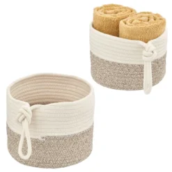 MDesign Woven Cotton Rope Bathroom Basket With Tie Handle, Set Of 2 -Decor Haven Shop GUEST f8bcdd2a b0ac 4514 ab32 08c5c52e2907