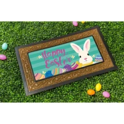 Evergreen Easter Bunny Sassafras Indoor Outdoor Switch Doormat 1'10"x10" Blue -Decor Haven Shop GUEST f948918e b113 4772 9274 1d0cd2784472