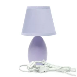 9.45" 2pk Petite Ceramic Oblong Bedside Table Desk Lamps With Matching Tapered Drum Shade Purple - Creekwood Home -Decor Haven Shop GUEST f954ed68 61b1 4693 a499 bc3676d37f06