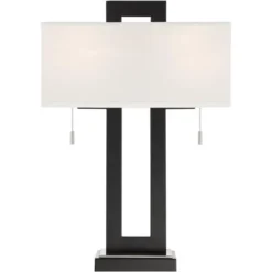 360 Lighting Neil Modern Table Lamp With Black Marble Riser 26" High Two Tone USB Charging Port White Rectangular Shade For Bedroom House Home Desk -Decor Haven Shop GUEST f9bba6c1 76e8 443d 8c57 7fd6c0901e32 1