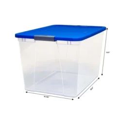 Homz 64 Quart Secured Seal Latch Extra Large Single Clear Stackable Storage Container Tote, Garage, Or Basement -Decor Haven Shop GUEST fa2759d8 b905 46d8 9853 1800c219ce2c