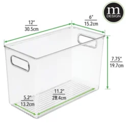 MDesign Plastic Office Storage Organizer Bin With Handles, 4 Pack, Clear -Decor Haven Shop GUEST fa2882a7 2157 43ac b08b c818701858e3