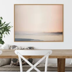 30" X 22" Currumbin Sandy Beach By Urban Road Framed Canvas Wall Art Light Brown - Amanti Art -Decor Haven Shop GUEST fa58eb06 b923 4a81 a92e 1cb8bea6bd21