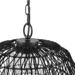 Globe Electric Novogratz X Globe Diego 1-Light Matte Black Woven Fabric Outdoor Plug-In Pendant Light -Decor Haven Shop GUEST fb0b4b23 7e50 43f8 bf47 34fc6c3a7261