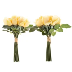 Rose Artificial Flowers - 24Pc Real Touch 11.5-Inch Fake Flower Set With Stems For Home Décor, Wedding, Or Bridal/Baby Showers By Pure Garden (Yellow) -Decor Haven Shop GUEST fb2d144f 85bd 457f a437 b47a47241cc1