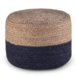 Maron Contemporary Round Pouf Pink/Natural - WyndenHall -Decor Haven Shop GUEST fb329fbb ac2a 4f23 aa35 caa7a321206d