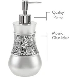 Creative Scents Gray Bathroom Silver Mosaic Glass Accessories Set -Decor Haven Shop GUEST fbf0e399 beab 456e b1ff c7df09905dd6