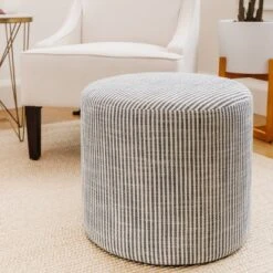 19" Round Pouf Ottoman - WOVENBYRD -Decor Haven Shop GUEST fcde36fb 64e0 453e bee2 b622fdc4ecb0