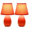 9.45" 2pk Petite Ceramic Oblong Bedside Table Desk Lamps With Matching Tapered Drum Shade Orange - Creekwood Home -Decor Haven Shop GUEST fd74e5d0 df6d 4a53 89d4 2bdd24038536