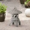 John Timberland Pagoda Statue Sculpture Garden Decor Indoor Outdoor Front Porch Patio Yard Outside Home Balcony Old Faux Stone Finish 16 1/2" Tall -Decor Haven Shop GUEST fde6809a d323 4141 8d5a 94e5cf82b53c