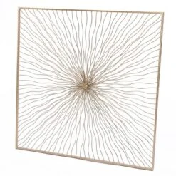 LuxenHome Gold Abstract Flower Square Metal Wall Art -Decor Haven Shop GUEST fe6a6b36 4583 4436 9e53 d61395b3d532