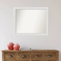 32" X 26" Non-Beveled Flair Soft White Narrow Wall Mirror - Amanti Art -Decor Haven Shop GUEST fea2b8d0 f1e5 477f 8370 0bc129cf3893