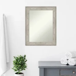 23" X 29" Non-Beveled Crackled Bathroom Wall Mirror Metallic Silver - Amanti Art -Decor Haven Shop GUEST ff4cfff7 c613 435f bd39 b50fa502c6e5