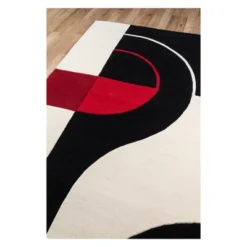 3'6"x5'6" Geometric Tufted Accent Rug Black - Momeni -Decor Haven Shop GUEST ffe2805c d732 4d92 999b 9e2b67e42dc5